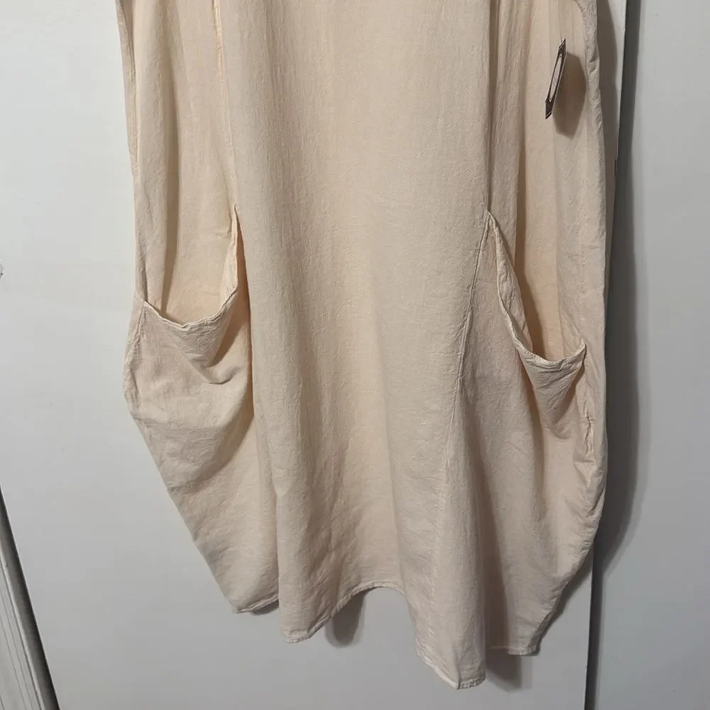 NWT Giocam 100% Peruvian Cotton Tank Dress with Pockets Lagenlook - Picture 6 of 14